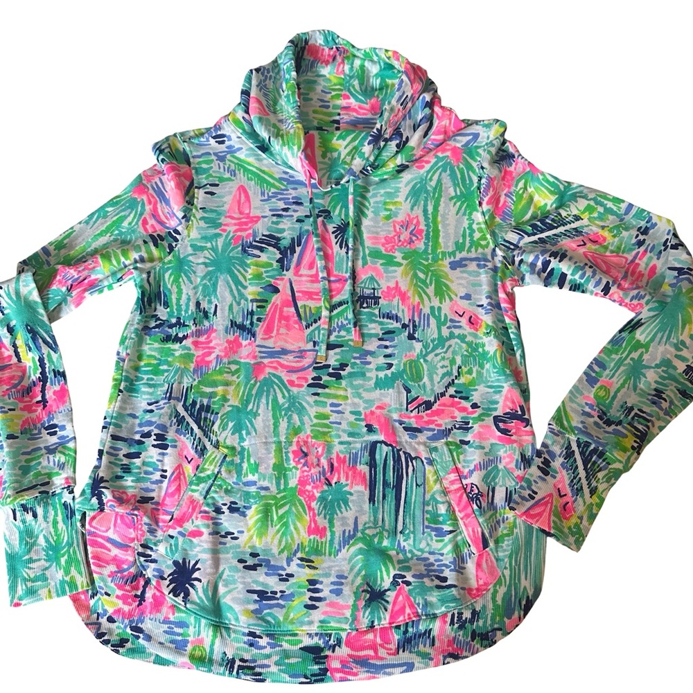 Lilly Pulitzer Fletcher Popover Pullover Sweatshirt “Salt in the Air" print - Picture 4 of 12